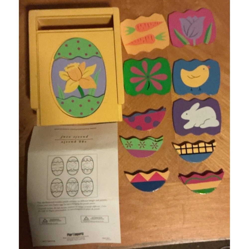 Pier 1 Old Fashioned Wooden Egg Puzzle In A Wooden Box